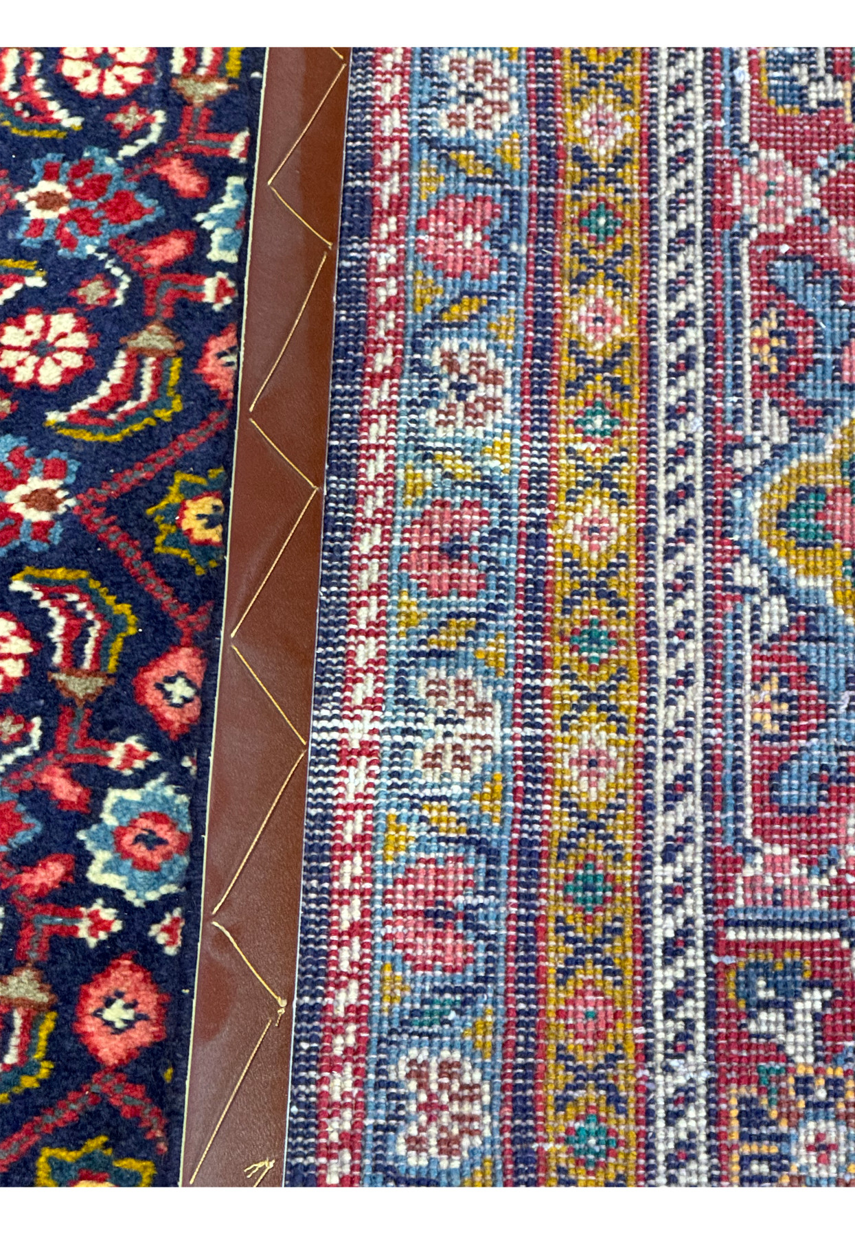 Back view of the Persian Mahal Rug highlighting the cotton foundation