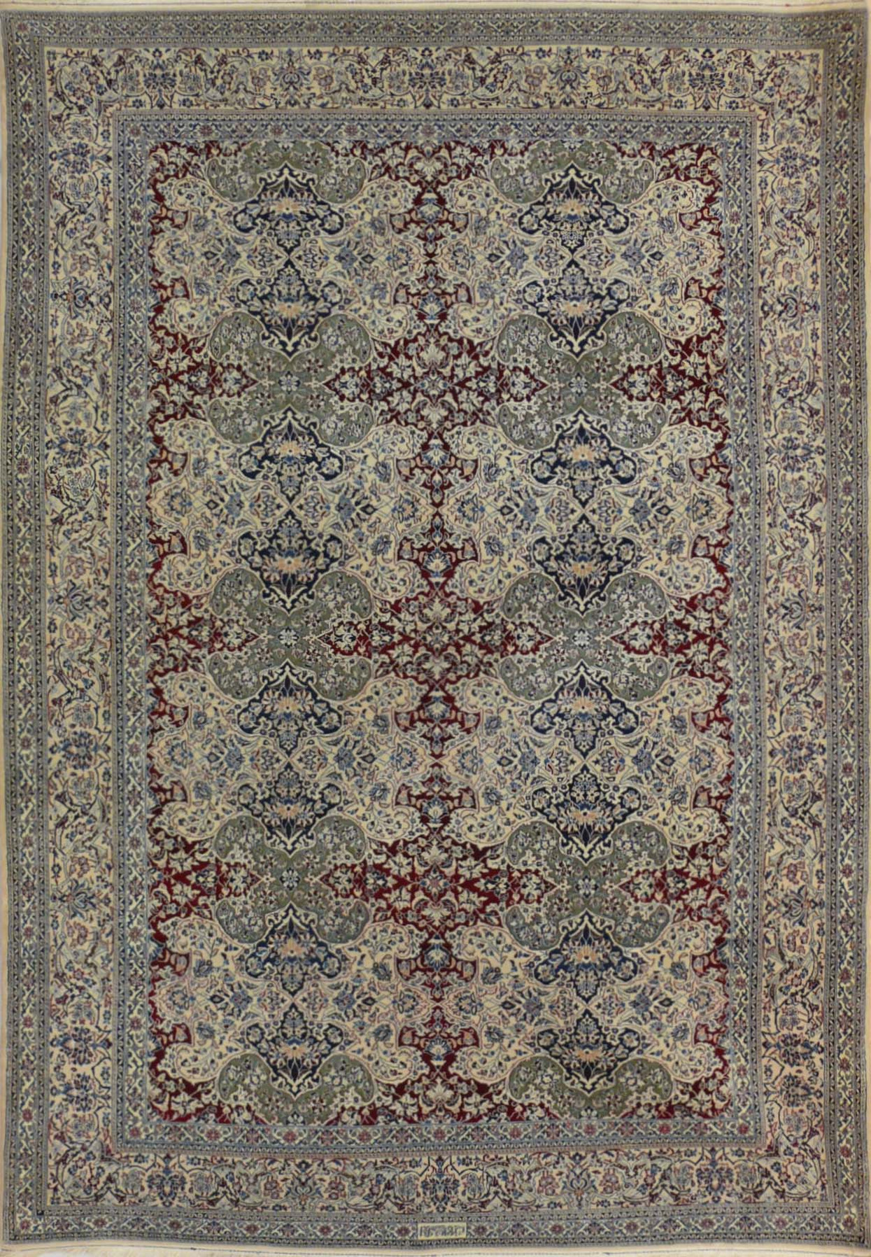 7 x 10 Persian Nain 6LAA  Rug  wool and silk with signature