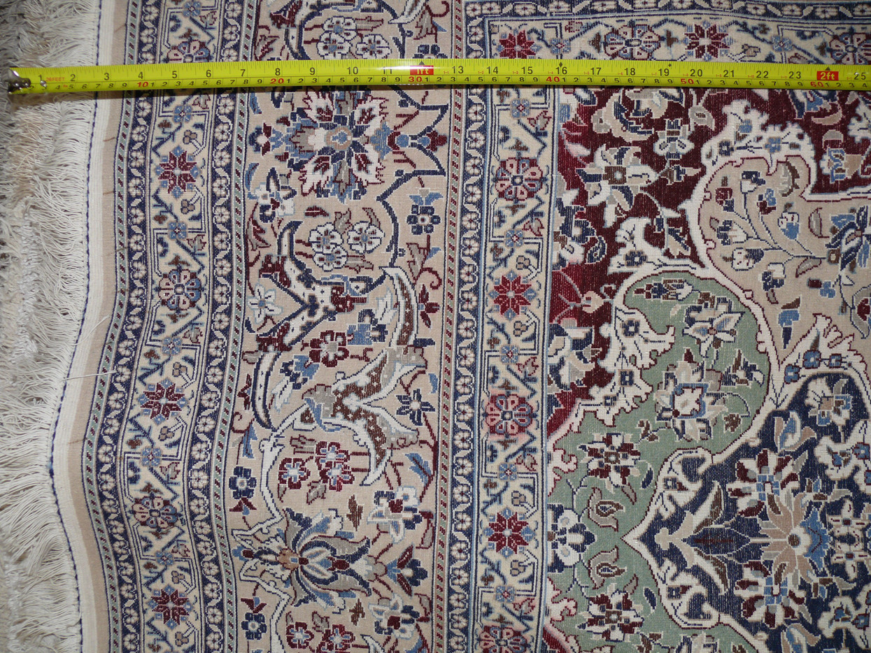 7 x 10 Persian Nain 6LAA  Rug  wool and silk with signature