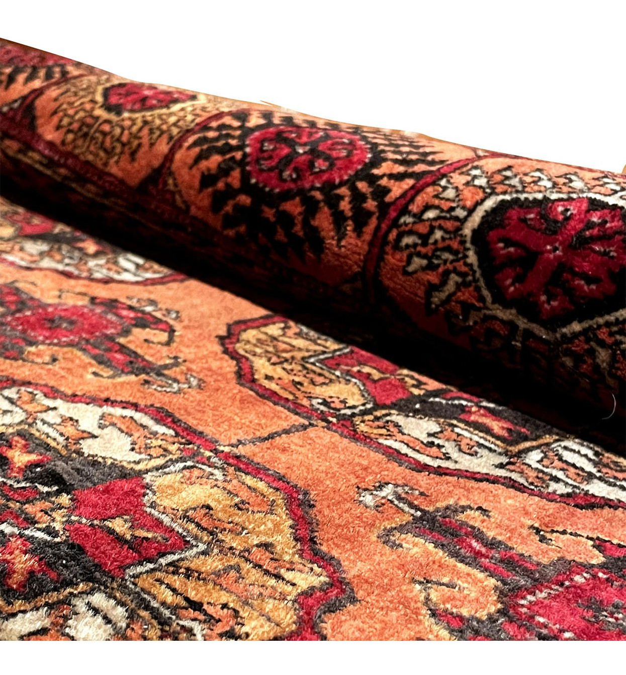 4 x 6 Antique Wool & Silk Afghan Mauri Rug