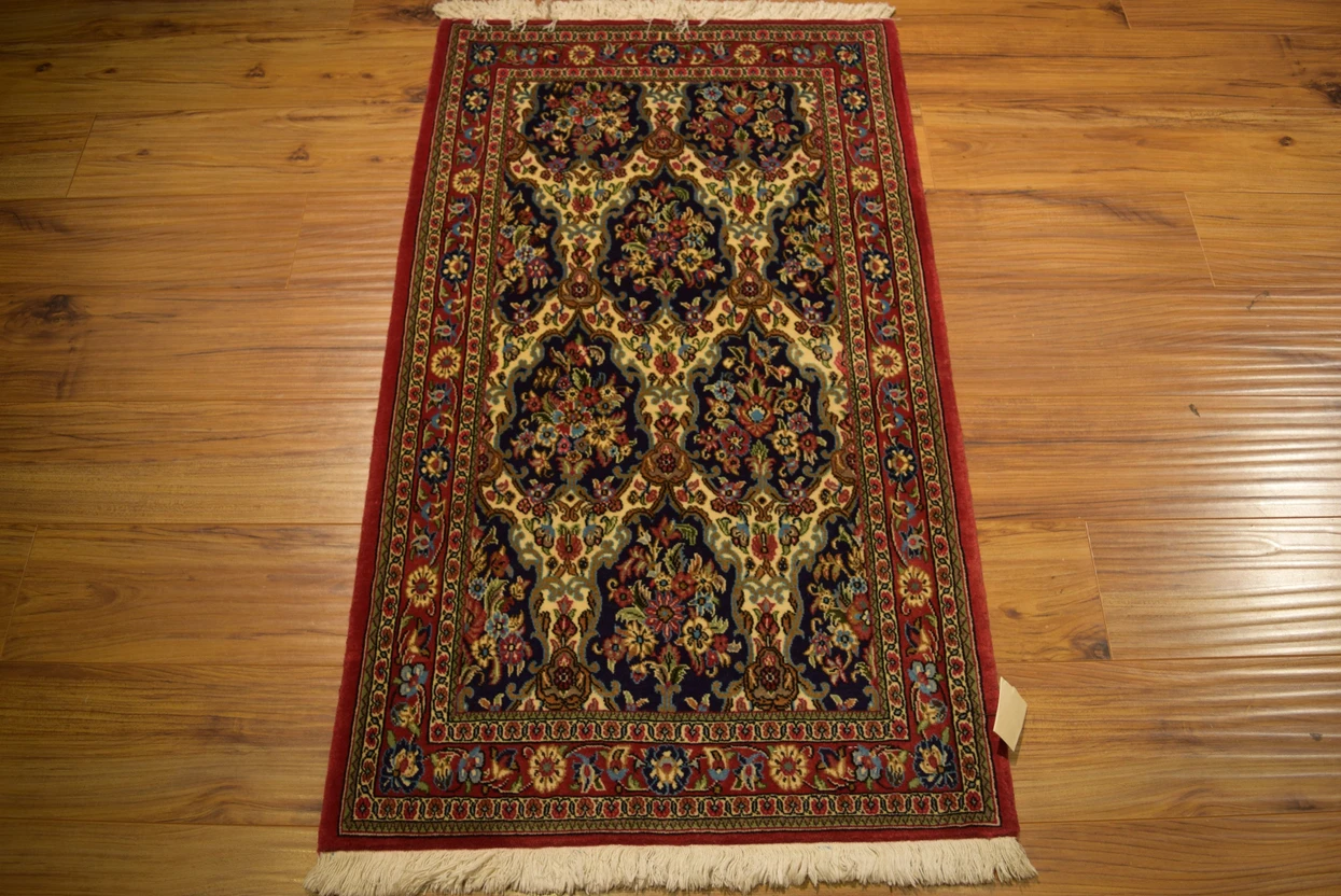 2'6 x 4 Floral Persian Qum Kork Rug
