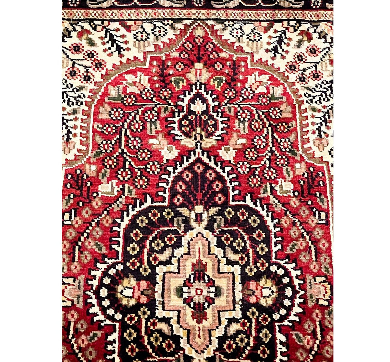 2'7 x 11 Oriental Kashmiri Wool & Silk Runner Rug