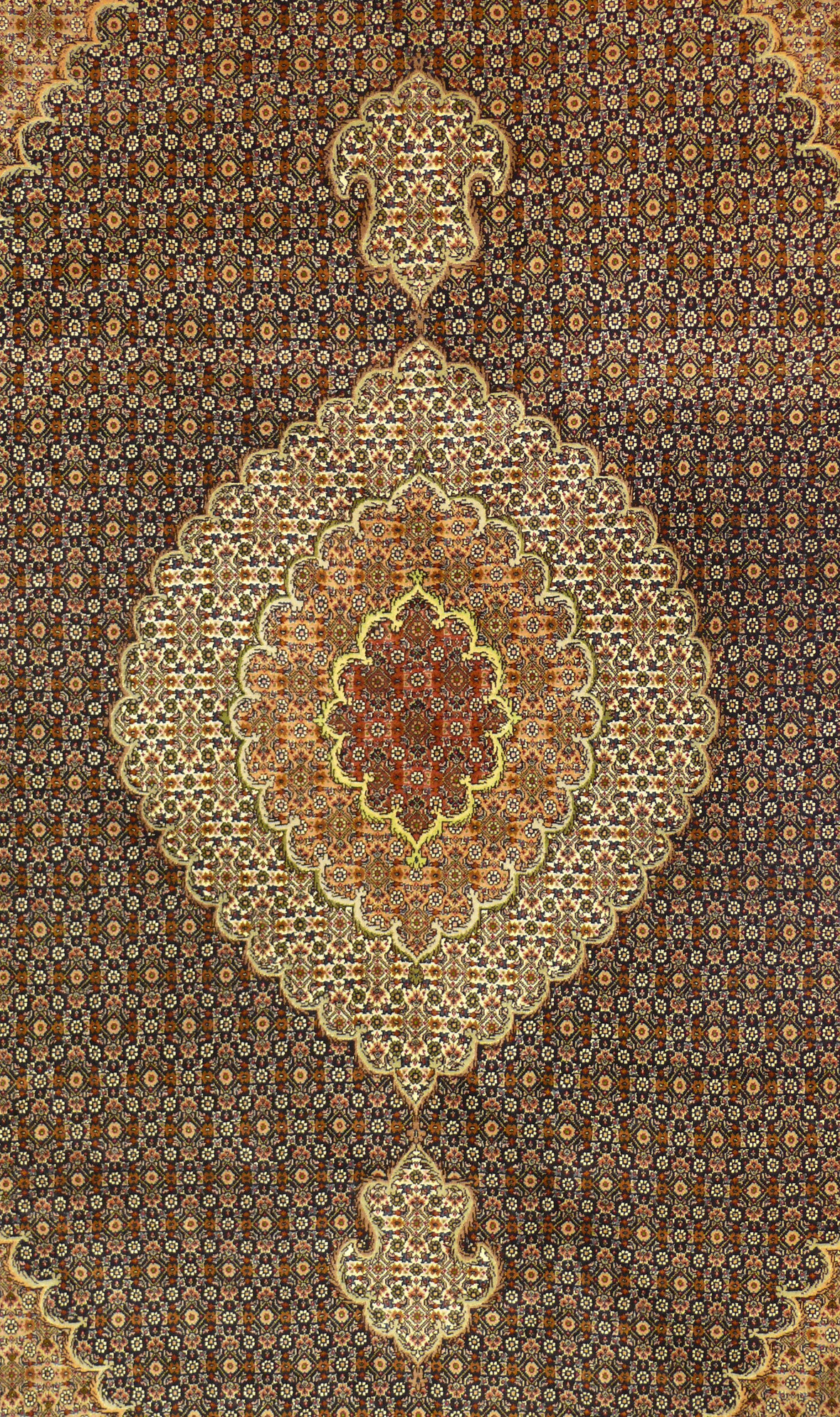 7 x 10 Persian Mahi Design 50 Raj Wool and Silk Rug