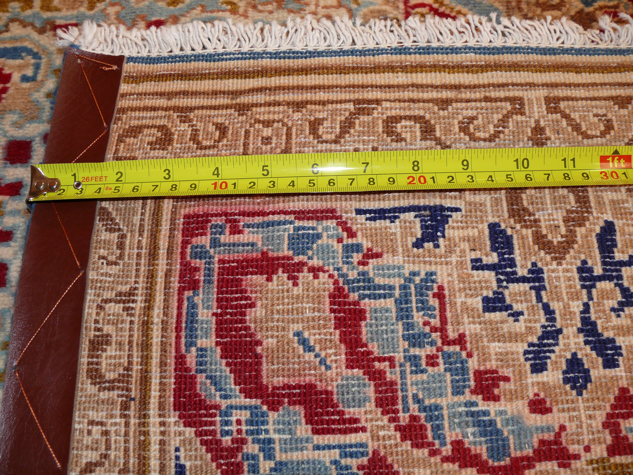 9 x 13 Persian Kerman Rug Royal Blue Corner Medallion