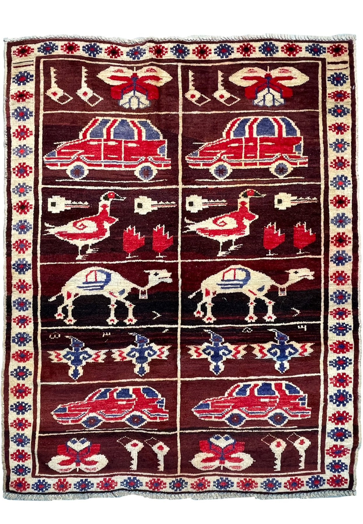 3'3" x 4' Oriental Baluch Tribal Rug