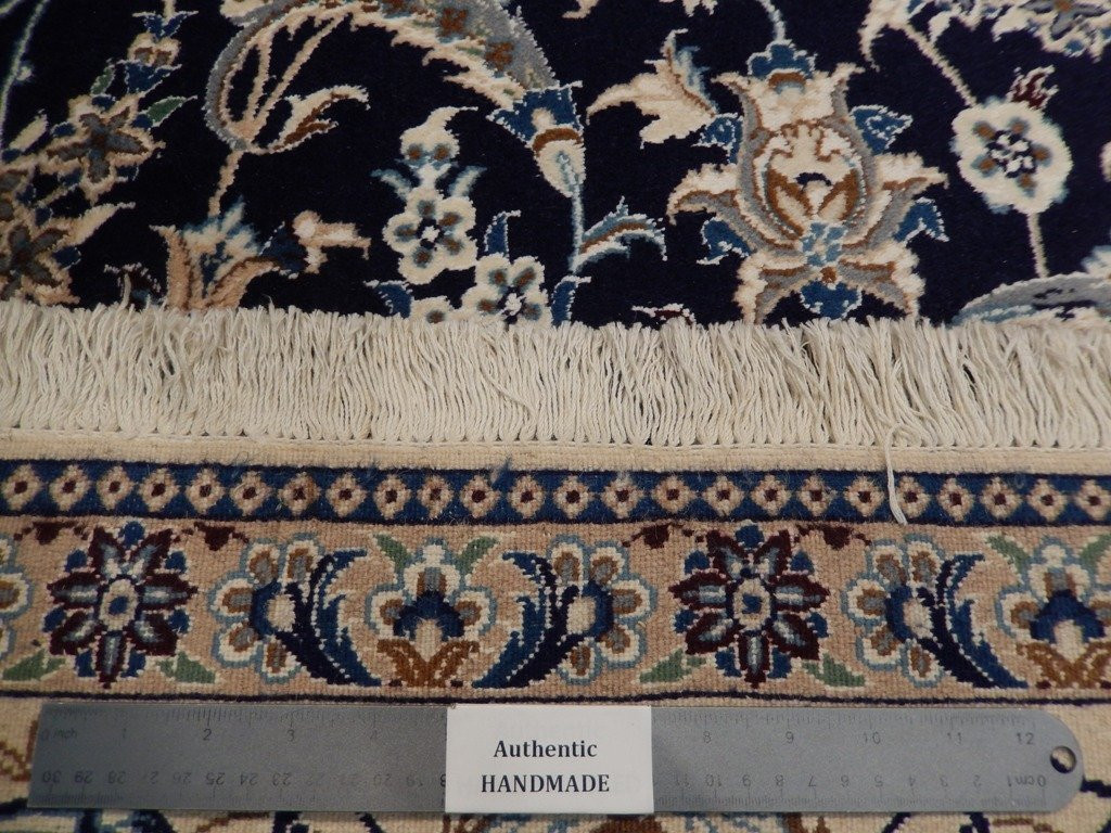 Persian Nain 9 LAA Rug 7x10 wool&silk midnight blue