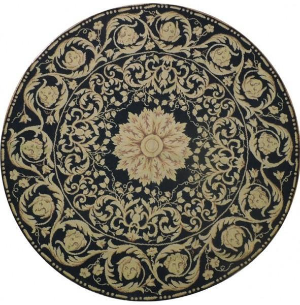 5 x 5 Authentic Needlepoint Flat Weave Round Rug