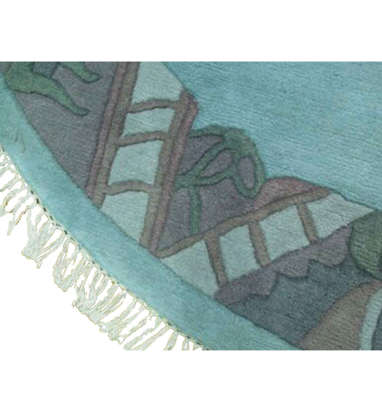 8 x 8 Modern Light Blue Tibet Open Field Handmade rug