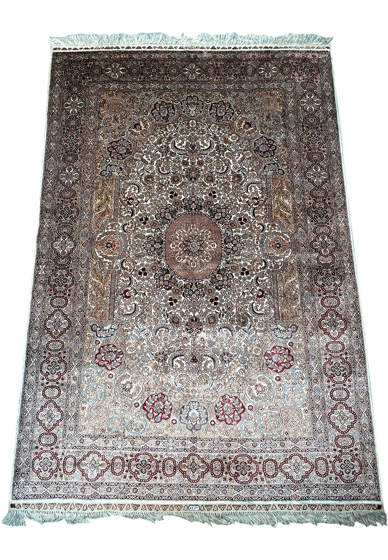 4'2" x 6'2" Persian Qum Silk Rug