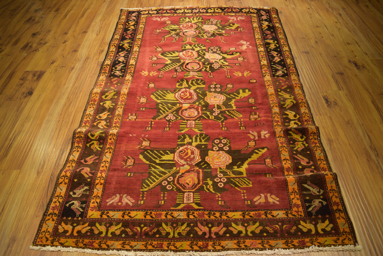 4'5 x 7'3 Caucasian Kazak Semi-Antique Rug