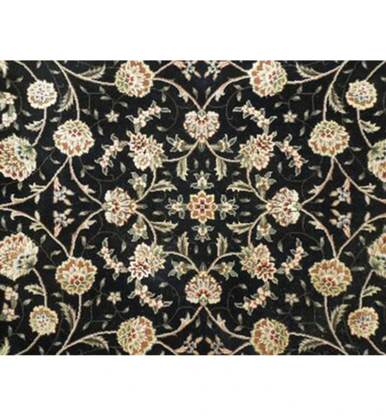 6 x 6 Oriental Tabriz Round Rug Wool & Silk