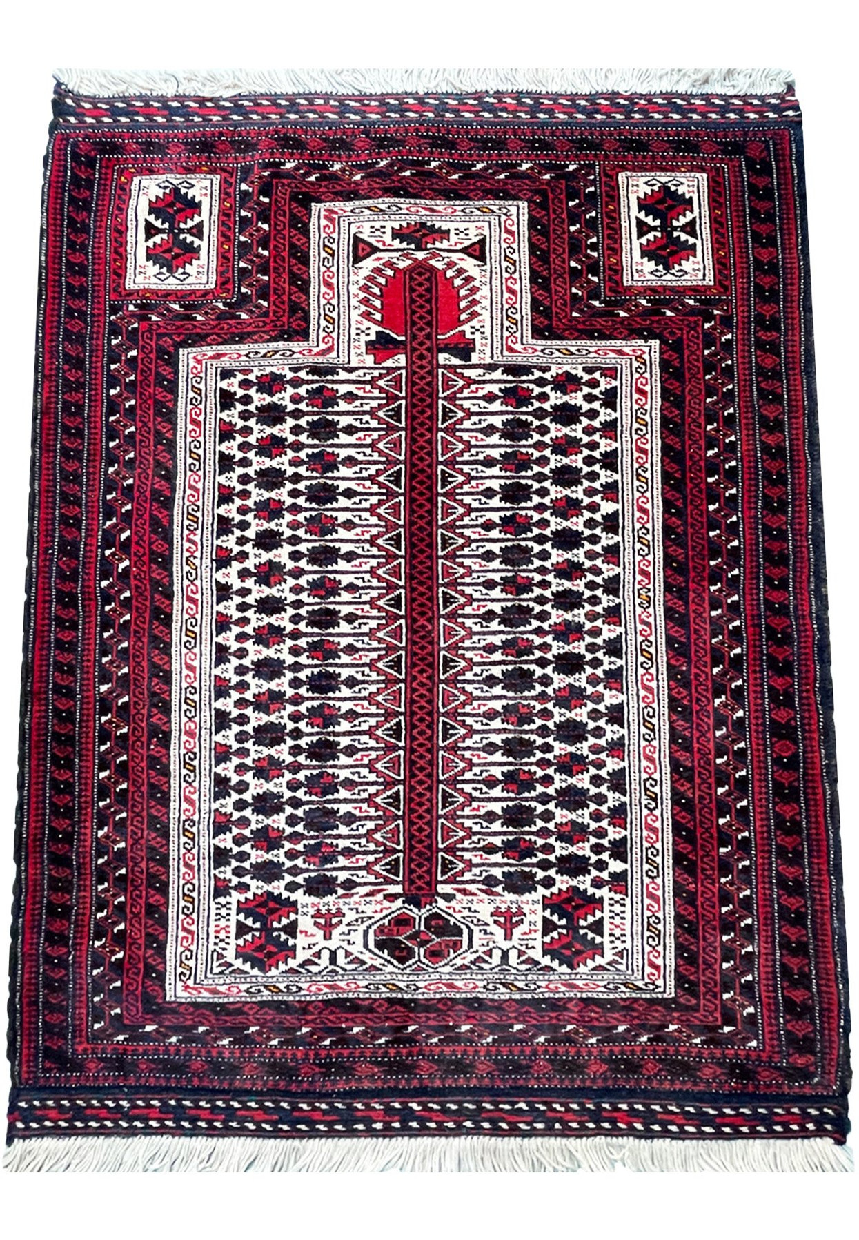 3'2" x 4'1" Persian Baluch Prayer Rug