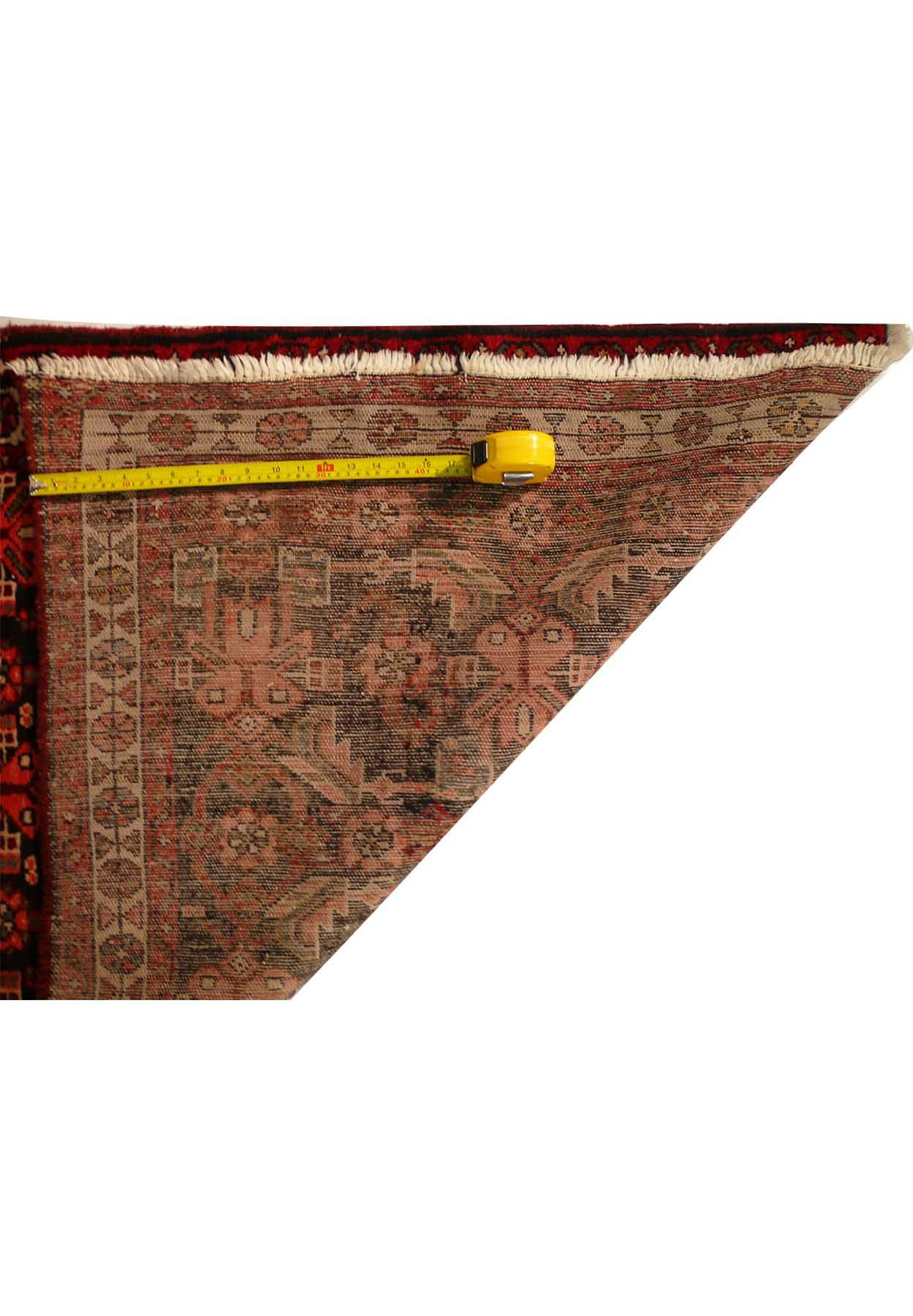 Details of the knots of 3x10 Persian Hamedan Rug Runner