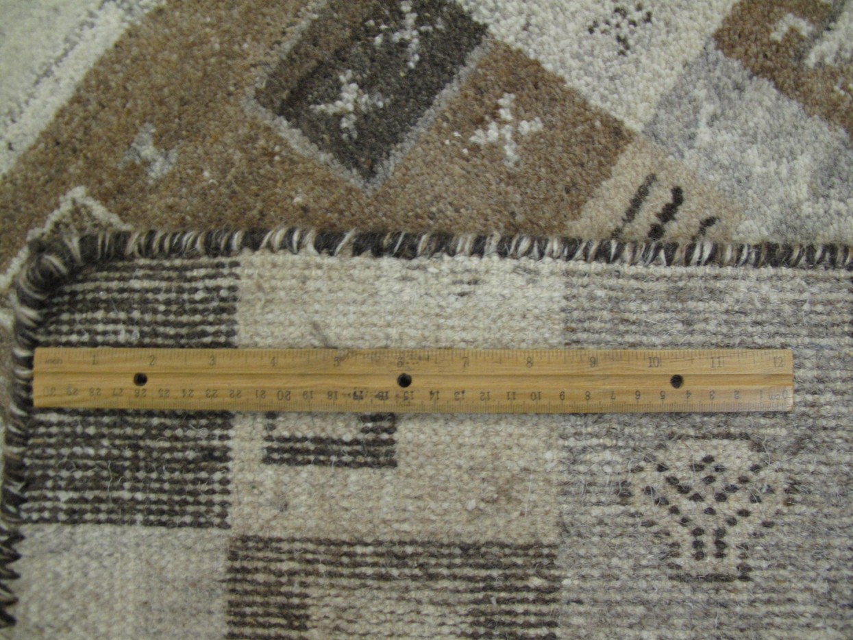 Small 2x4 Modern Rug New Modern Shades of Gray BROWN Wool Hand-knotted GABBEH