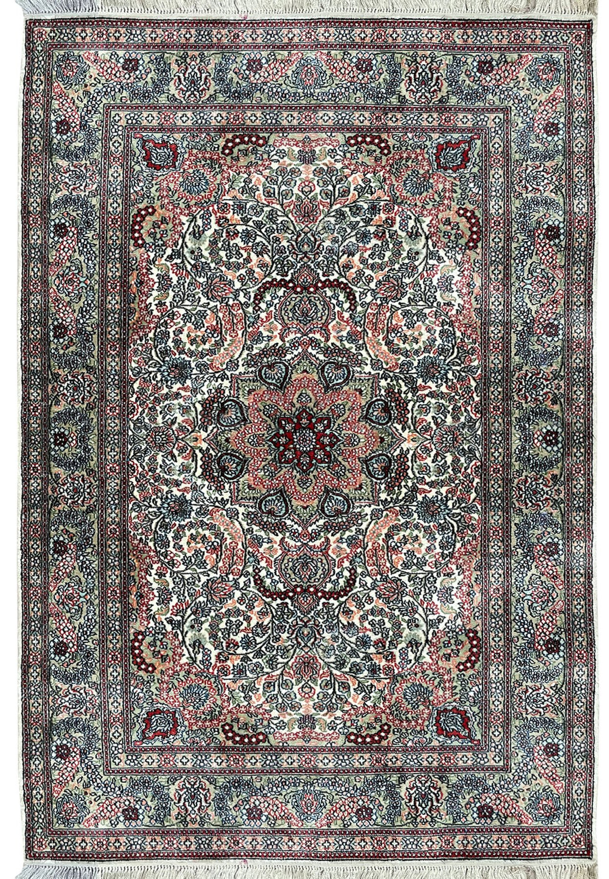 3 x 5'2 Oriental Tabriz 100% Silk Rug