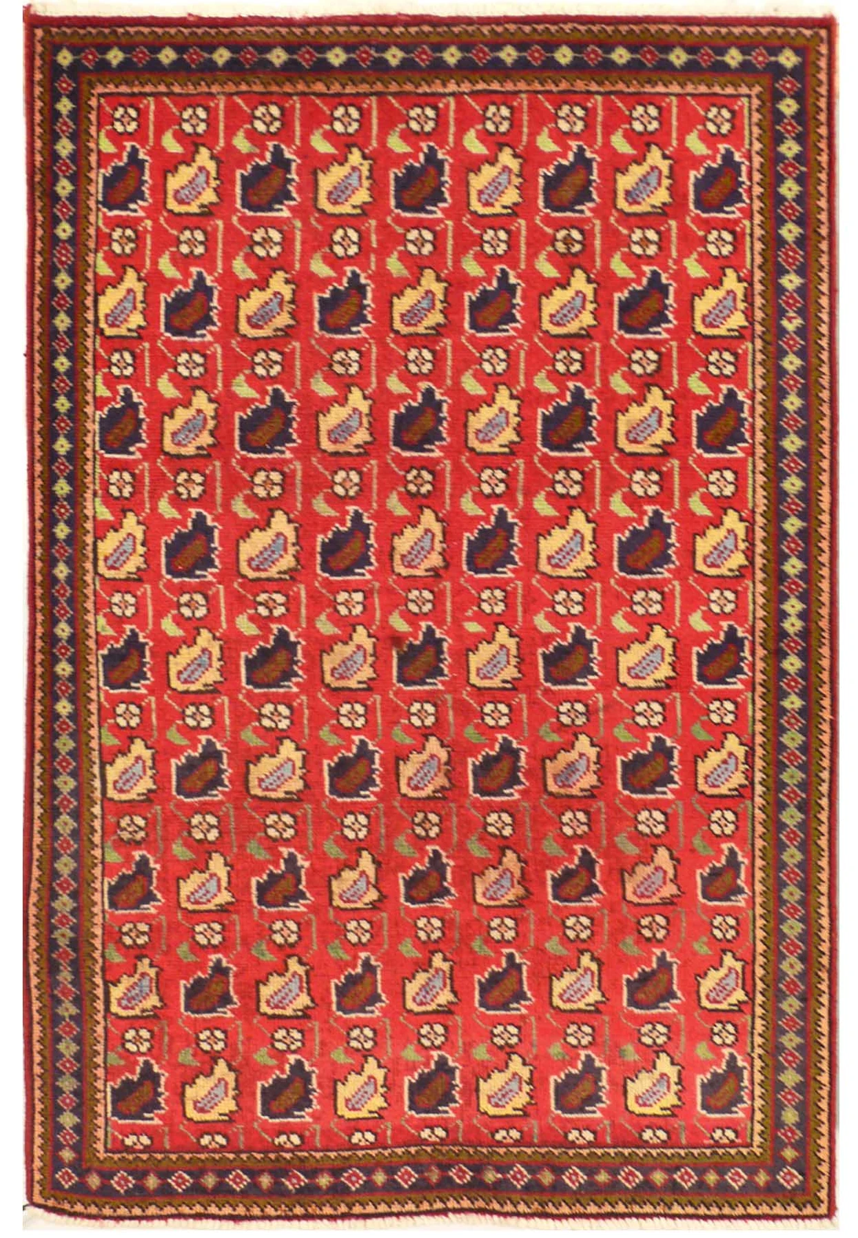 3x5 Persian Tabriz rug with all-over design and intricate floral pattern