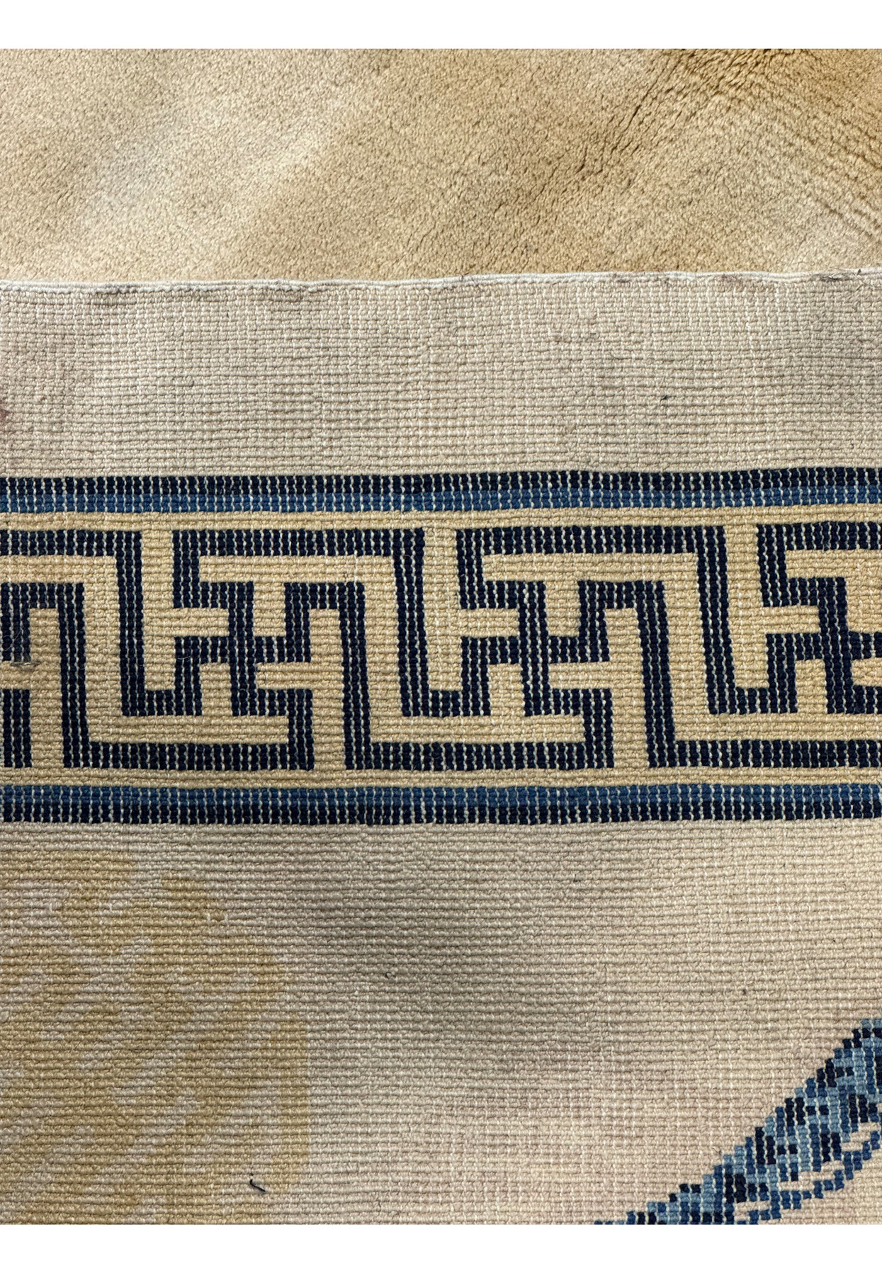 Texture detail of the Chinese Beijing Dragon Rug, highlighting the fine craftsmanship and quality material