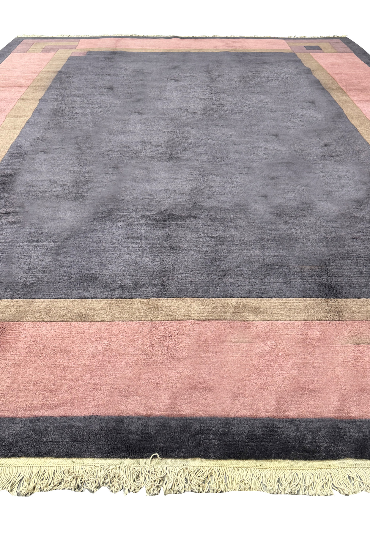 Corner detail of the Modern Tibet Rug, displaying the meticulous craftsmanship