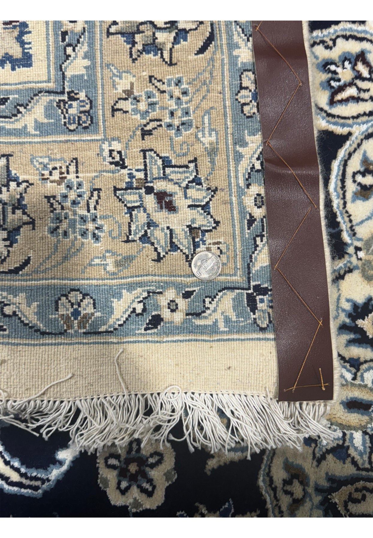 Another backside view of this 13x19'8 Nain 9LA Persian Rug to showcase the high quality.
