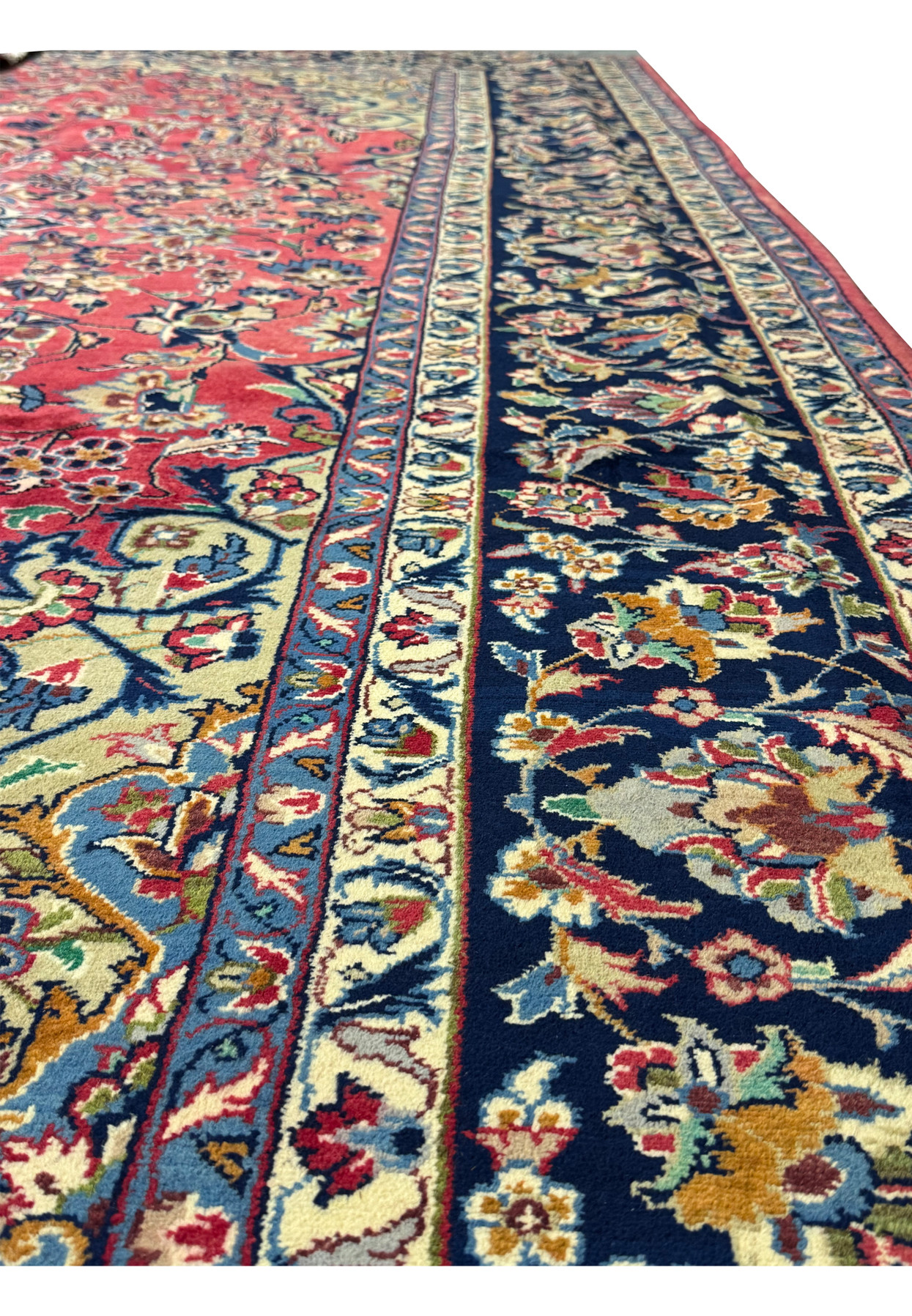 10'2 x 13'7 Persian Isfahan Rug detailed floral motifs