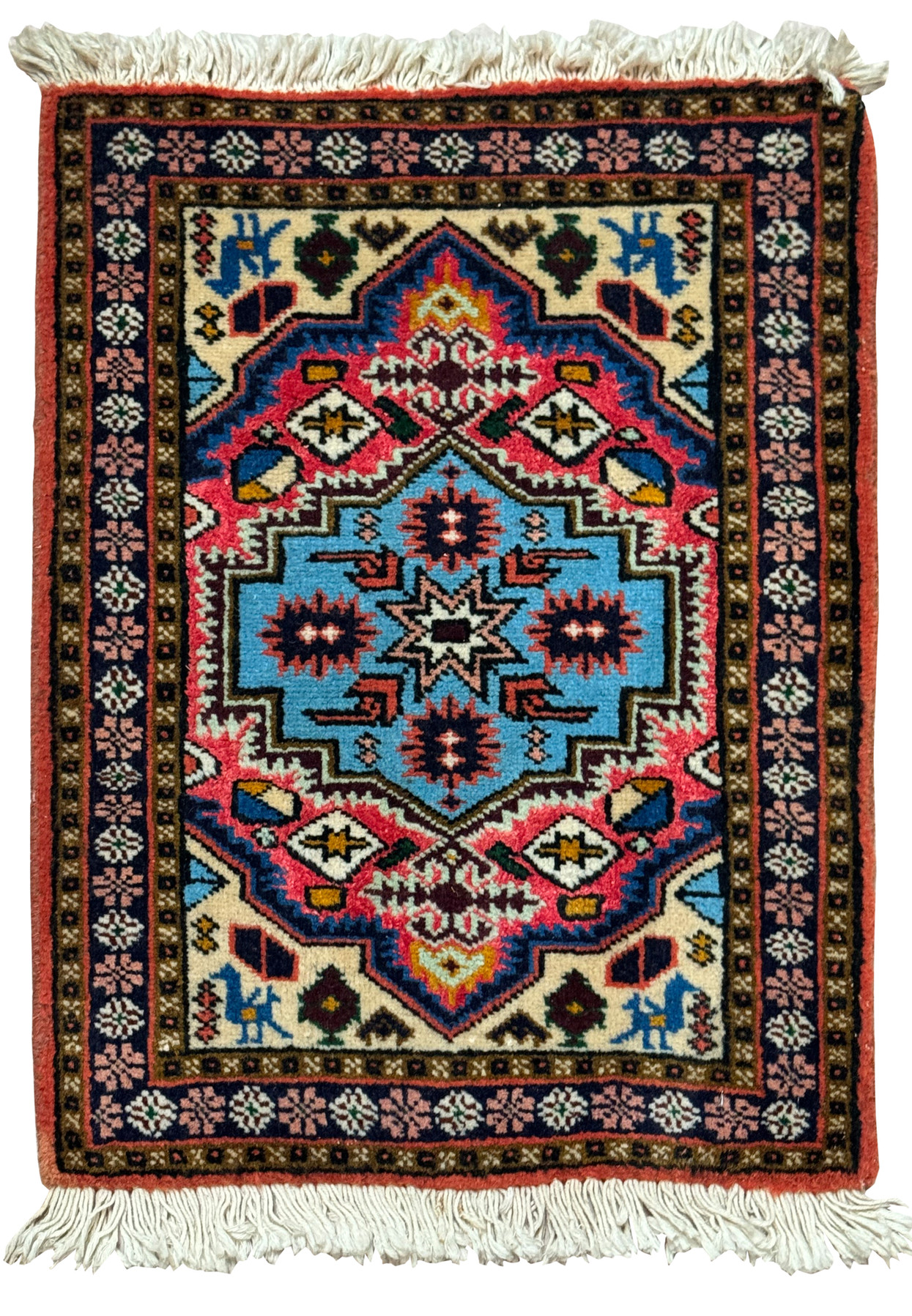 1'3 x 2' Persian Ardebil Wool & Silk Baby Rug - Full View