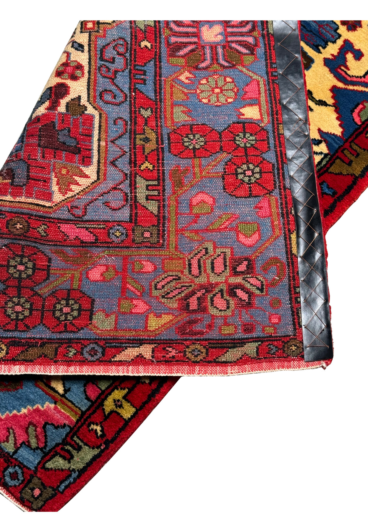 Backside view of Nahavand Persian Rug displaying craftsmanship and knotting
