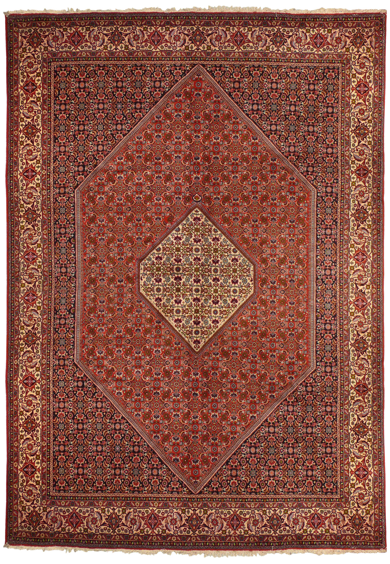 Full view of 8'2" x 11'8" Persian Bijar Rug showcasing intricate design