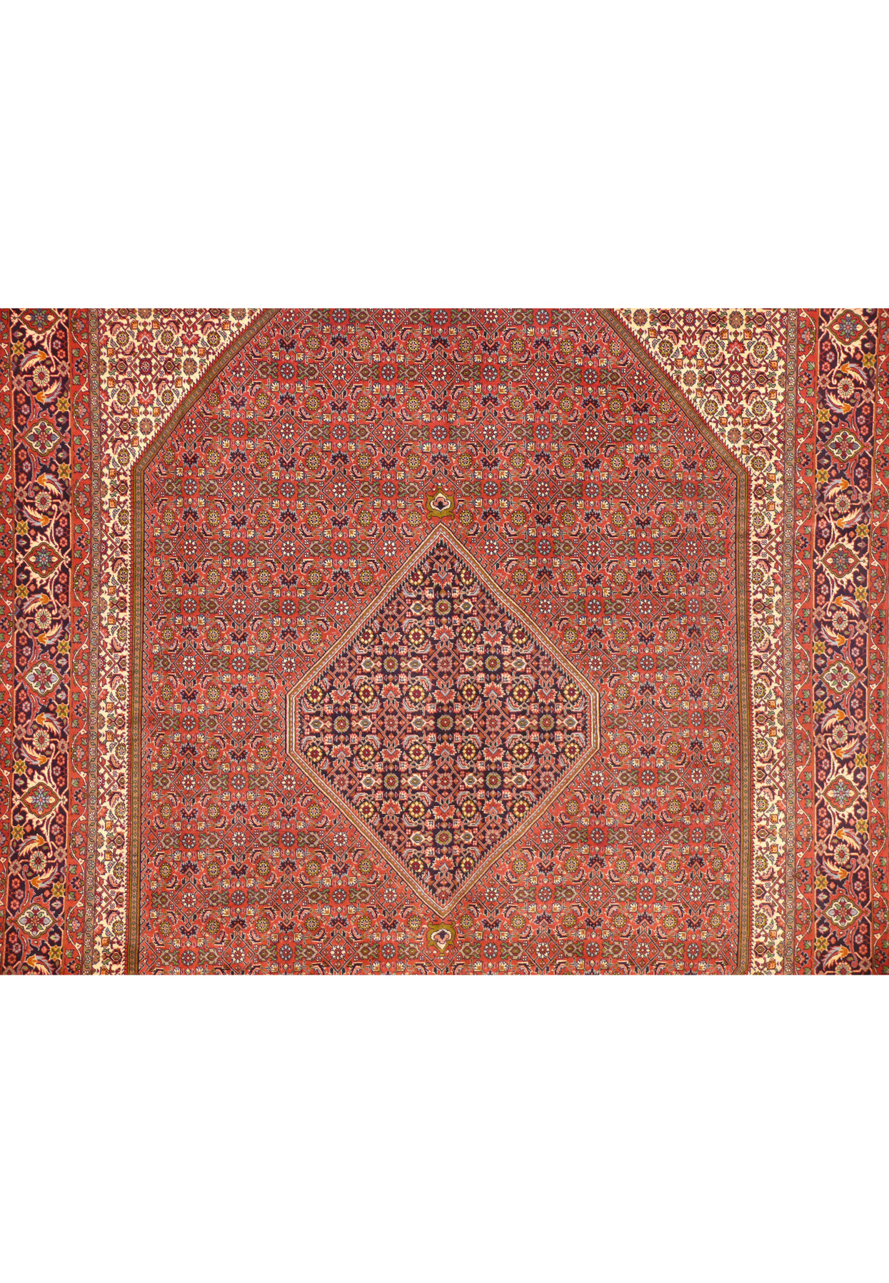 Hexagonal medallion of 8' x 11'2" Bijar Persian Iron Rug