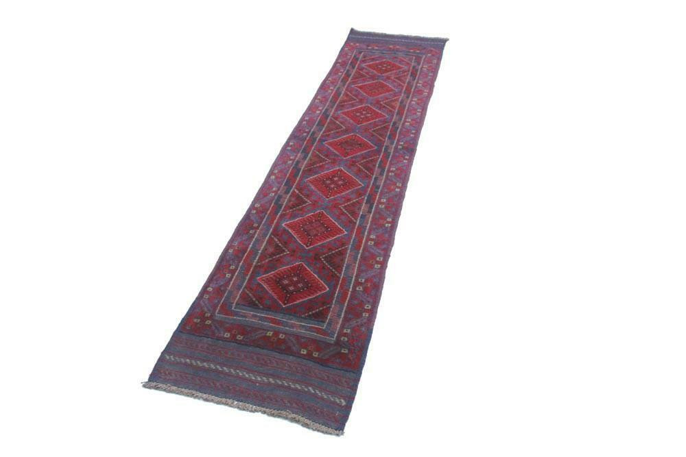 2 x 9 Oriental Mashwani Tribal Runner Rug