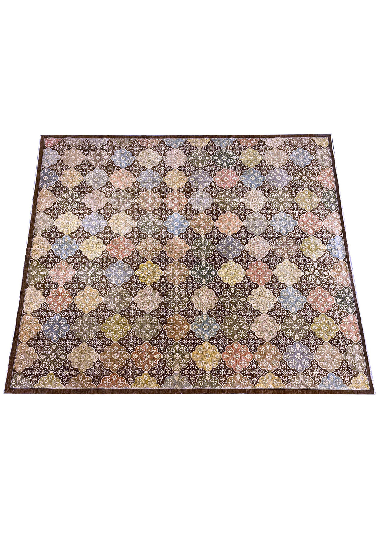 Complete view of the 13x16 Ziglar rug laid out to show full pattern.