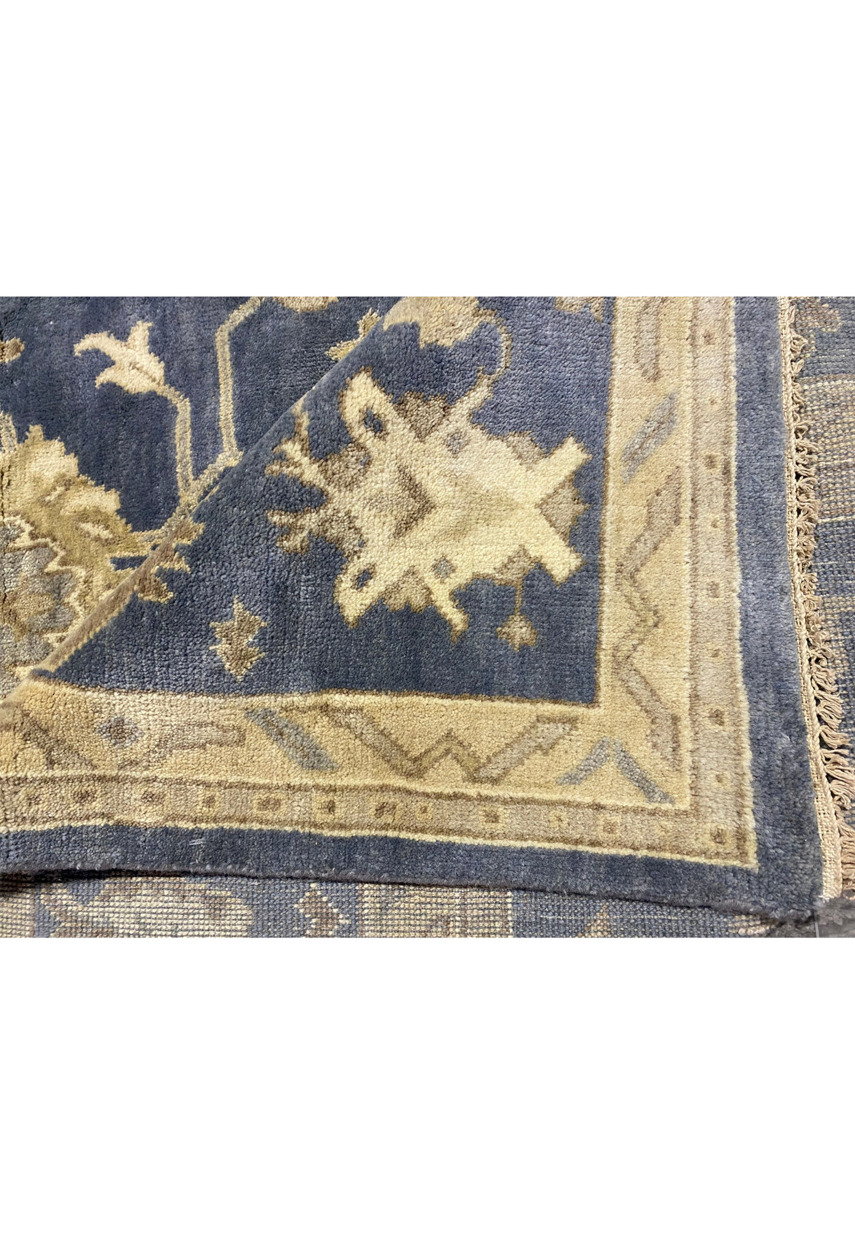 Corner detail of 10'2" x 20' Chobi Rug highlighting border pattern