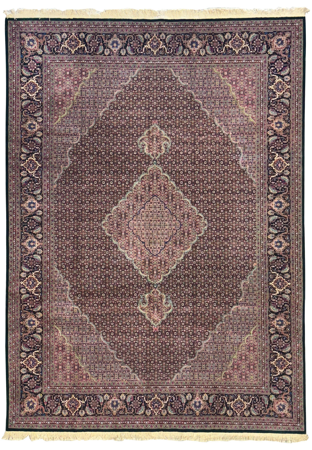 Full view of the 8'3 x 11'3 Oriental Tabriz Rug, showcasing its intricate medallion and floral borders.