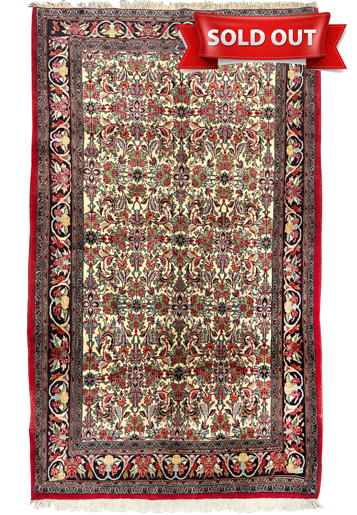 4'7 x 7'5 Persian Bijar Halvaie Rug