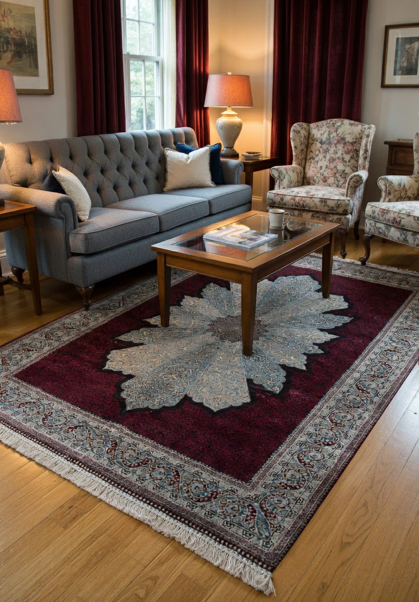 6x9’5 Chinese silk oriental rug