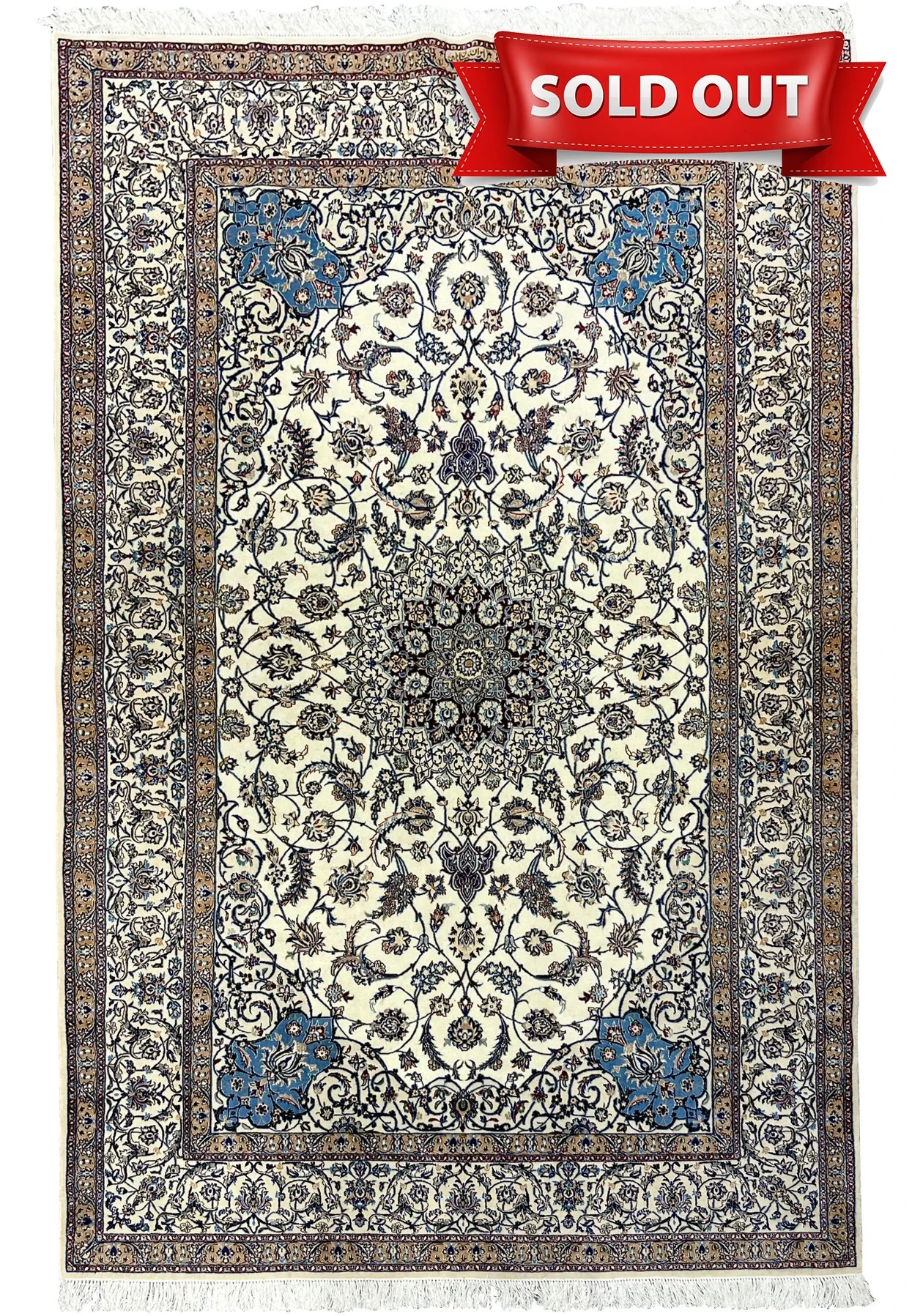 5'8 x 9 Signed Persian Nain 4 LA Habibian Rug