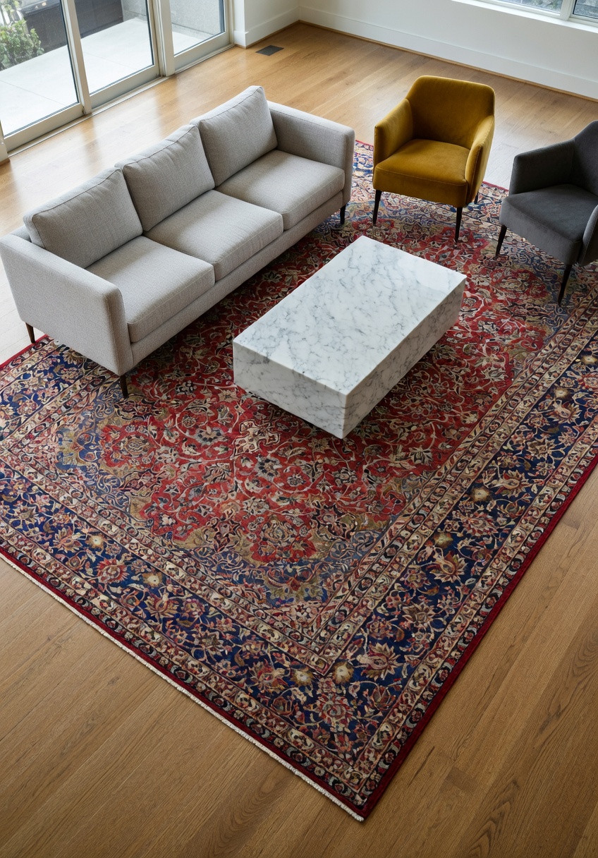 9'9 x 14'5 vintage Najafabad Persian rug