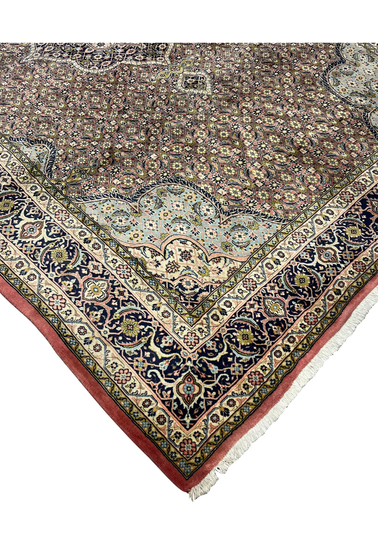 Edge detail of Persian Bijar rug showing compact pile and durable hand-knotted foundation