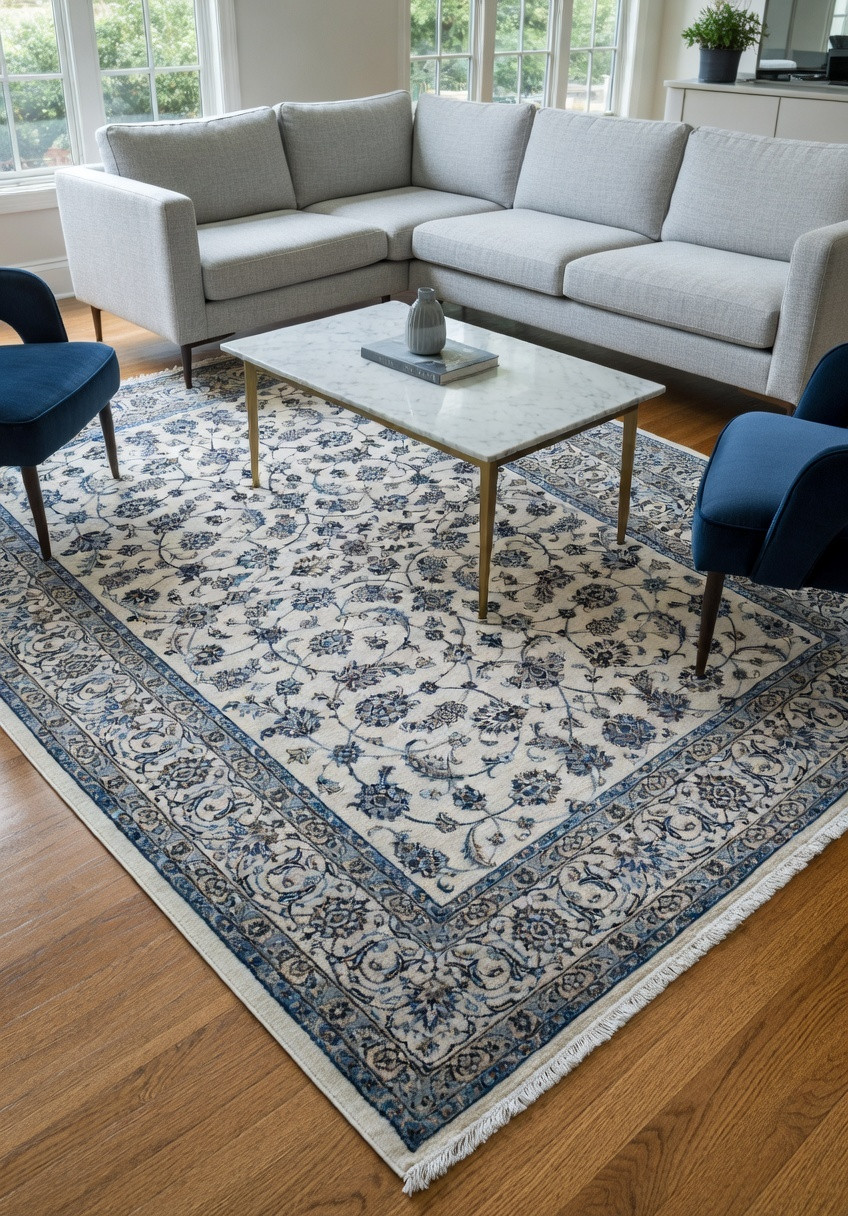 6'7 x 9'9 all over Persian Nain 9 LA rug