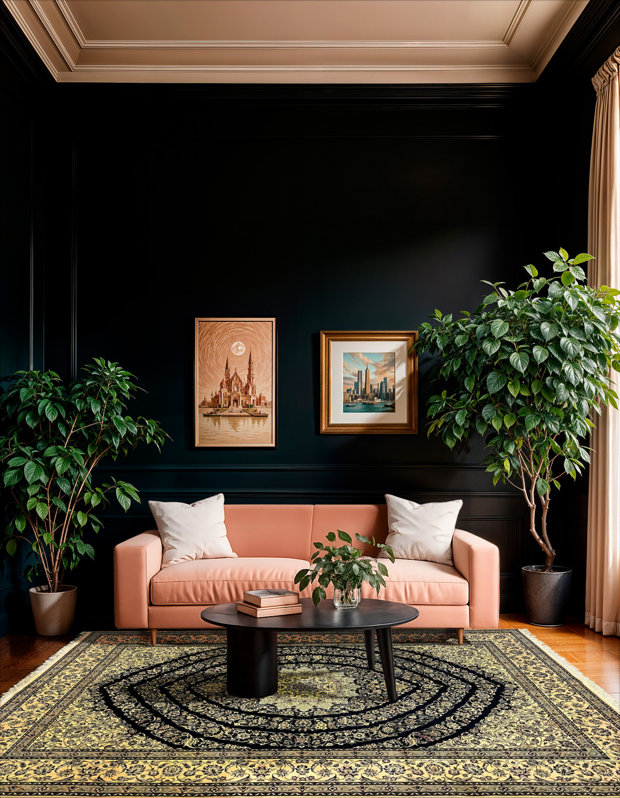 7 x 10 Persian Nain 6 La rug rug showing in a living room