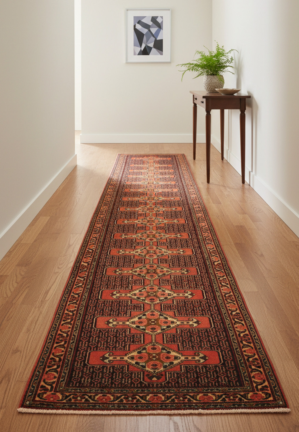 Full length Persian Senneh runner rug