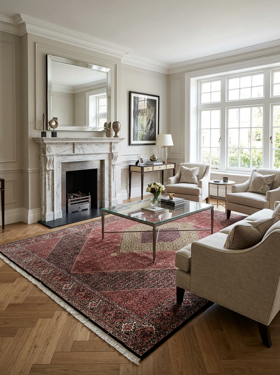 10 x 14 Persian Bijar Rug | Iron Rug of Persia | Stepped Diamond Medallion