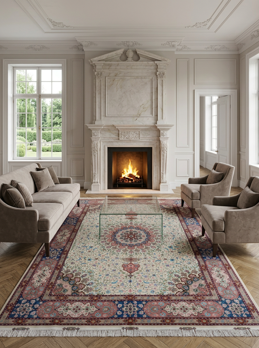 9'8" x 13'4" Persian Tabriz 70 Raj Rug | Signed | Wool and Silk on Silk Foundation | 660-680 KPSI