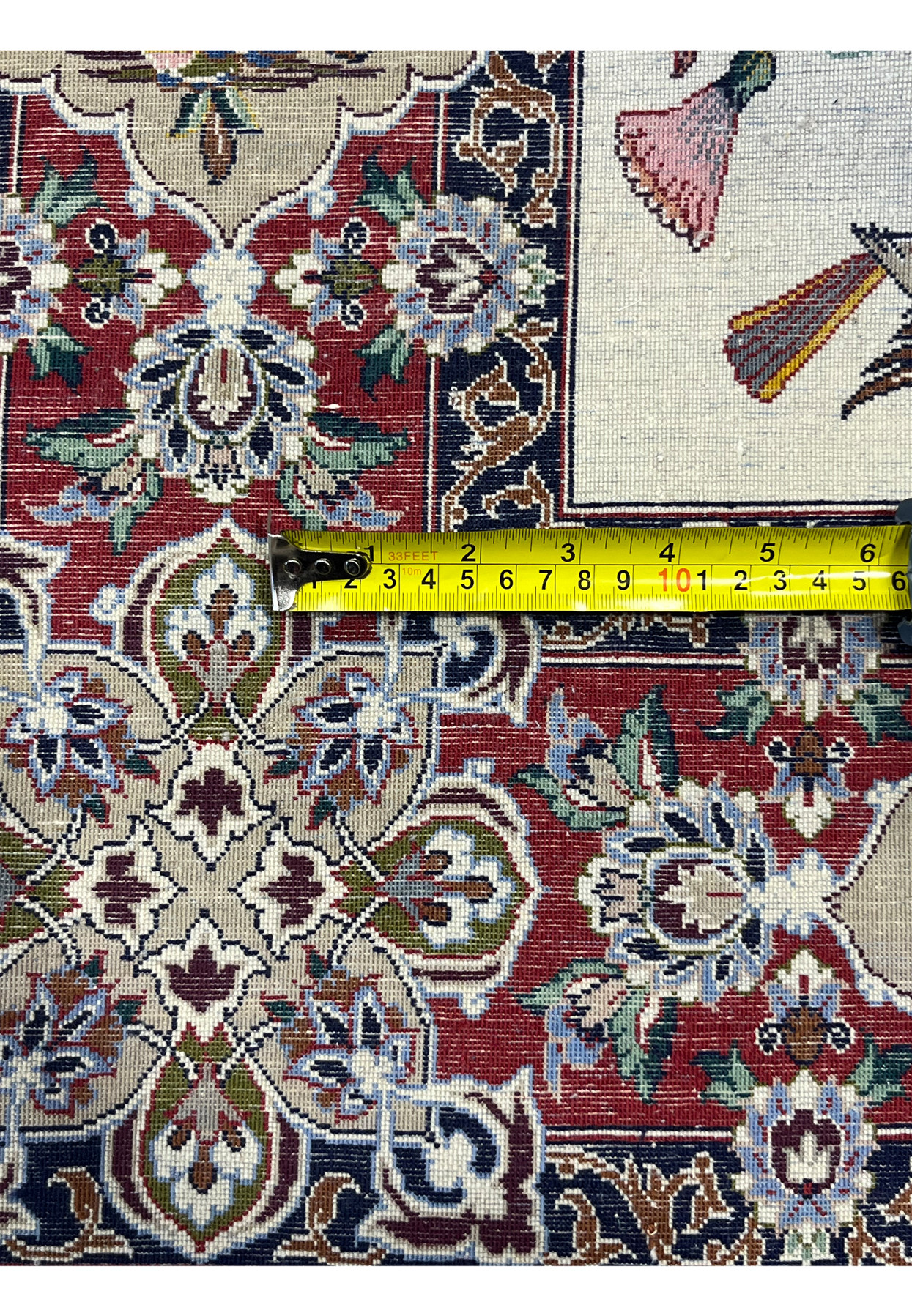 Tape measure on the back documenting roughly 700 knots per square inch