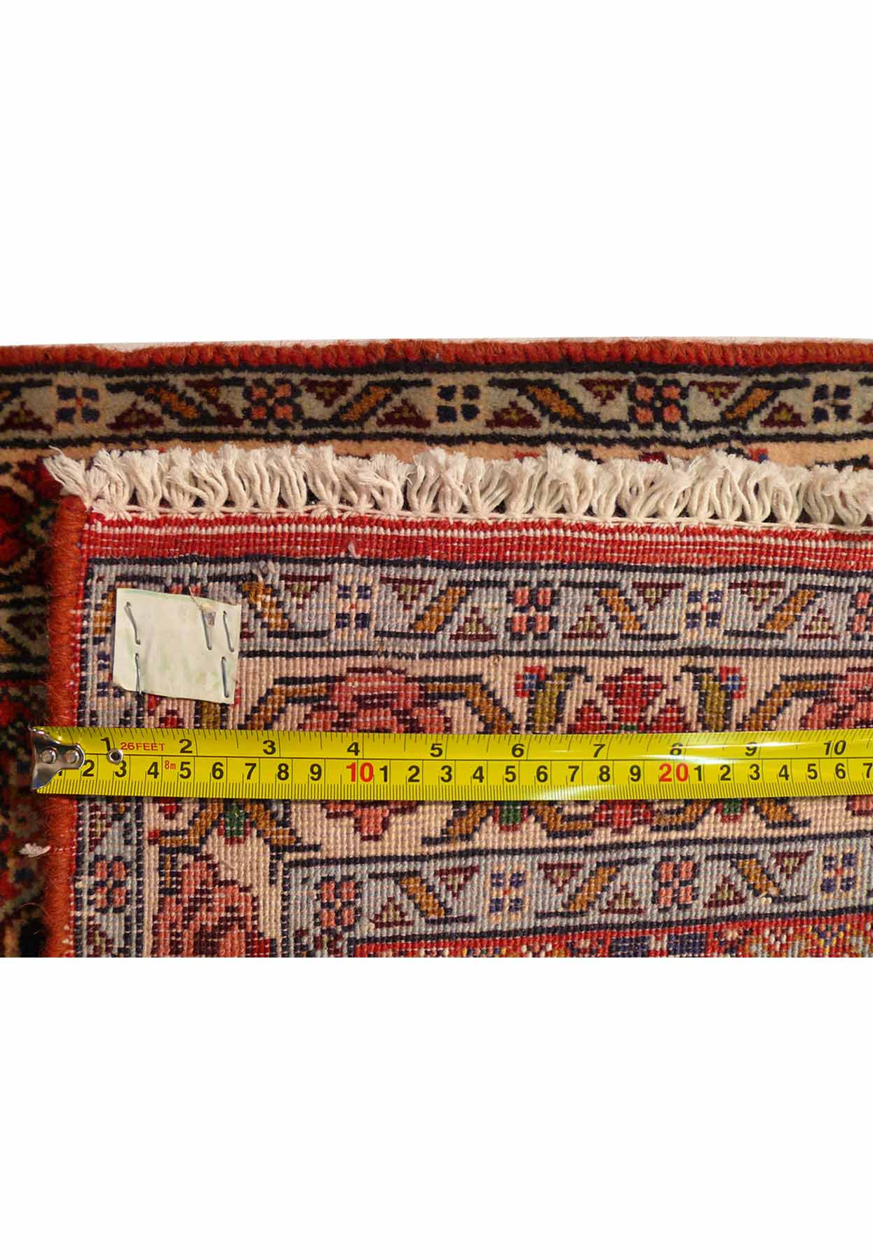 2'9 x 13 Geometric Persian Senneh Kurdish Style Wool & Kork Runner Rug