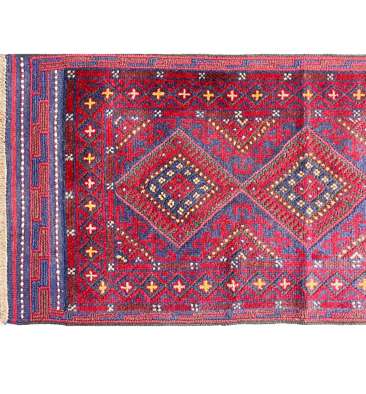 2' x 9'1" Afghan Mashwani Runner Rug
