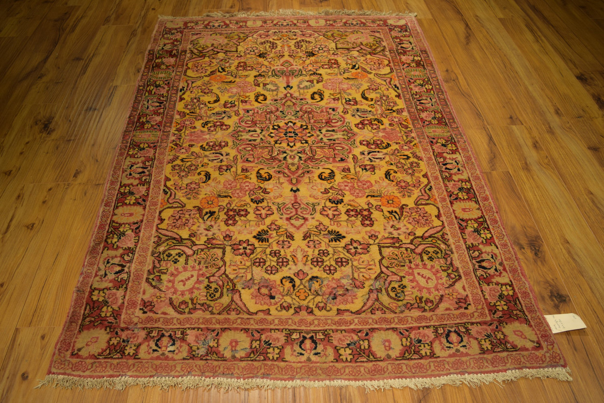4'5" x 6'7" Antique Persian Sarough Rug
