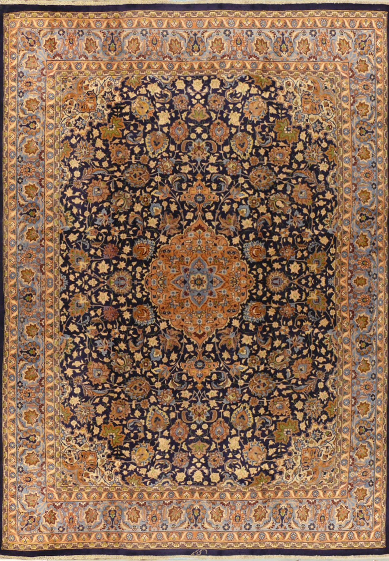 9'7" x 12'9" Persian Mashad Rug signed by master weaver