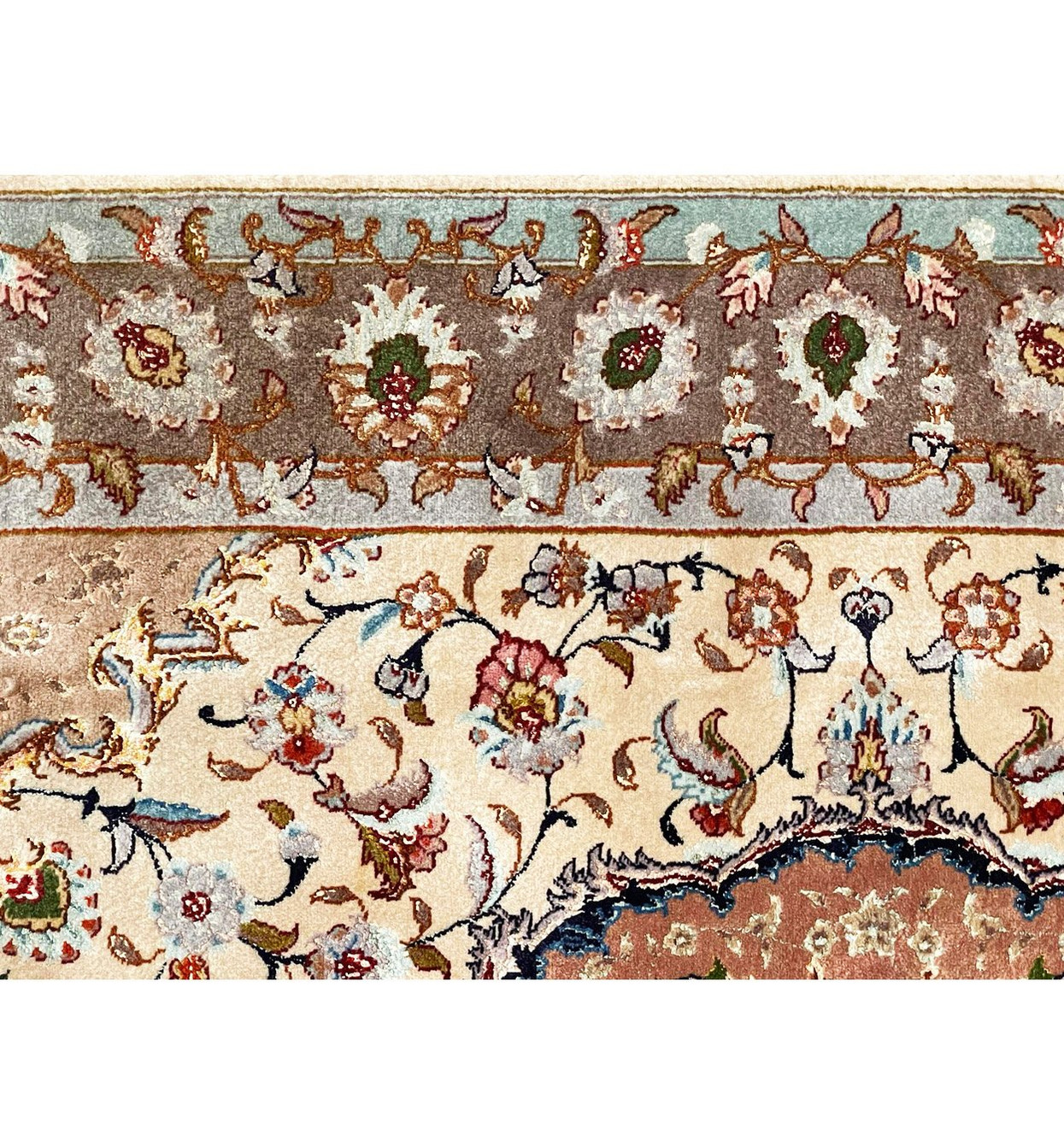 3'8 x 5'3 Persian Tabriz 50 Raj Wool & Silk Rug