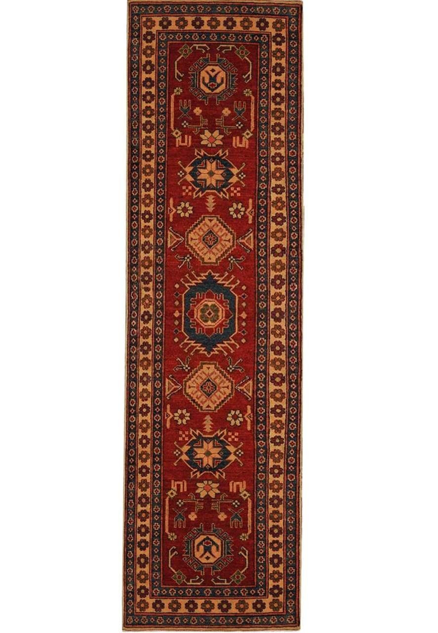 2'6 x 9'4 Caucasian Kazak Runner Rug