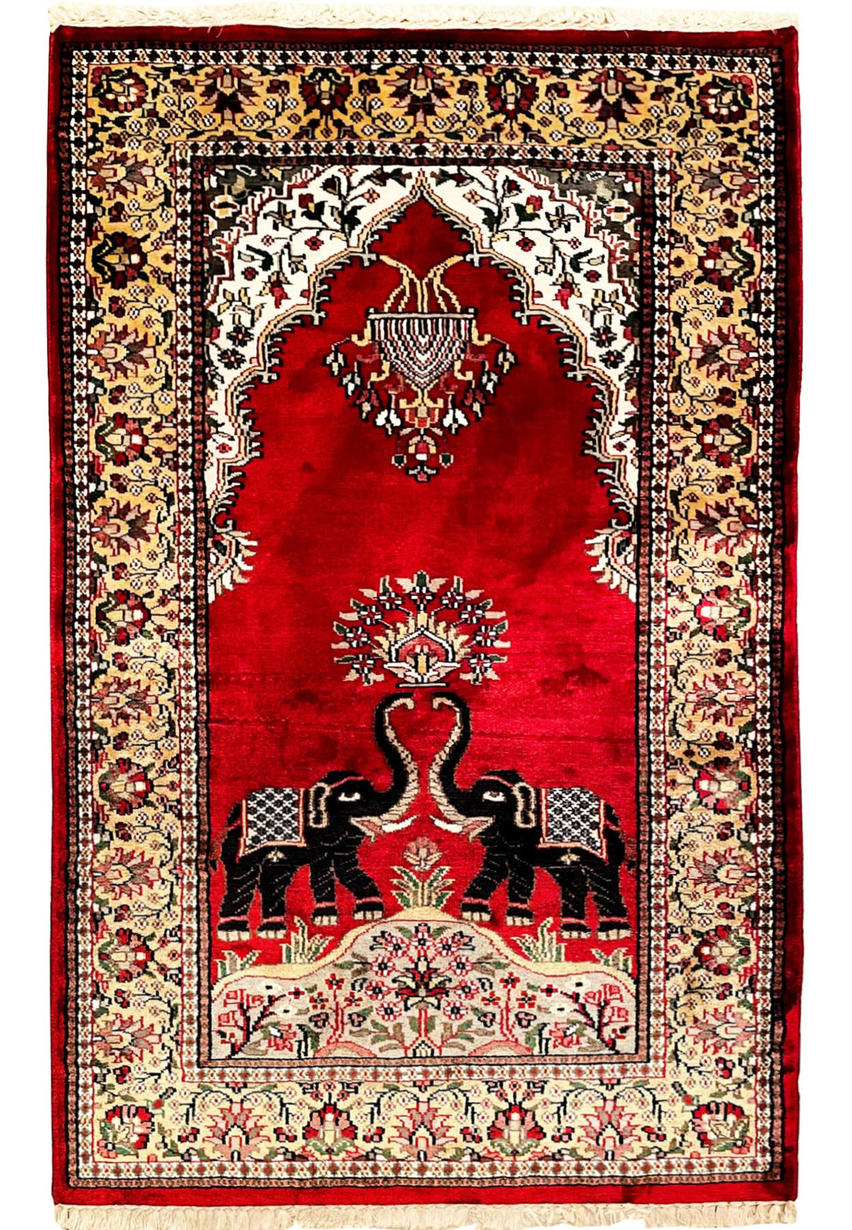 3 x 5 Oriental Kashmiri Silk Rug